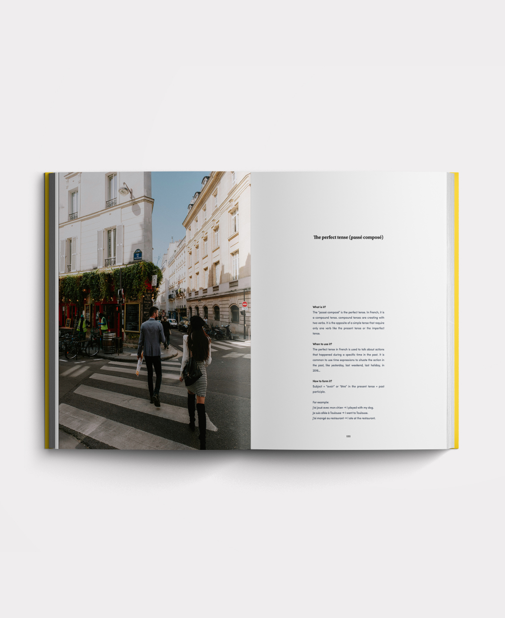 Structured French course book pages