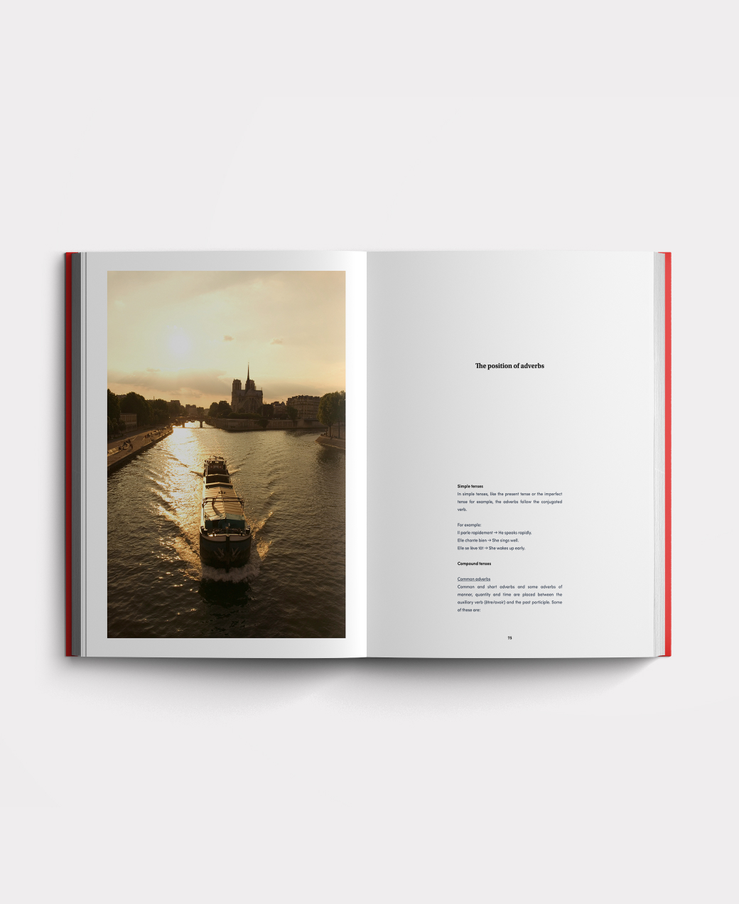 Structured French course book pages