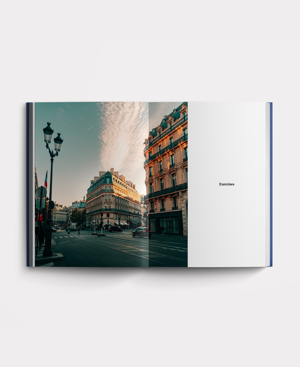 Structured French course book pages